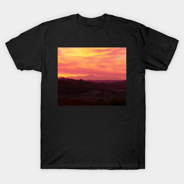 Sunset mountain T-Shirt by daghlashassan